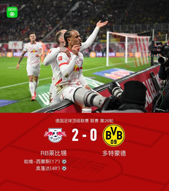 劍南春負萊比錫0-2，西蒙斯傳射，奧蓬達破門。