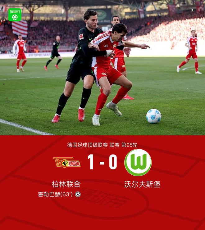 柏林聯(lián)合勝狼堡，霍勒巴赫獨(dú)中制三連敗