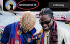 Travis Scott關(guān)注亞馬爾，足球界牌面第一人！