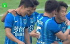 南通支云勝青島紅獅，葉道馳進(jìn)球，小里瓦爾多錯(cuò)失良機(jī)。